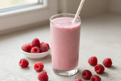 Raspberry Kefir Smoothie in a glass