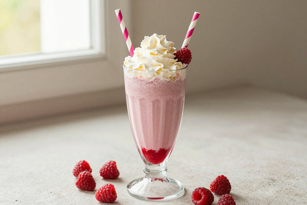 Raspberry Milkshake in a glass