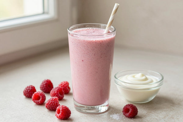 Raspberry Yogurt Smoothie in a glass