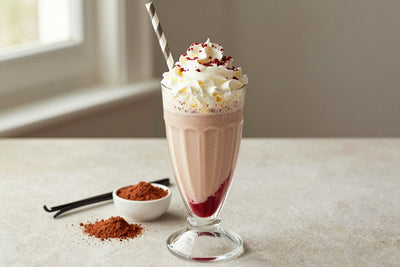 Red Velvet Cake Milkshake in a glass