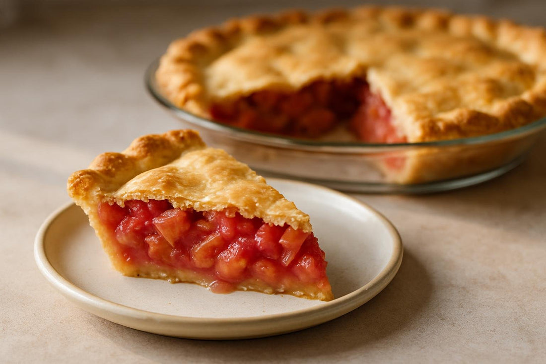 Slice of rhubarb pie