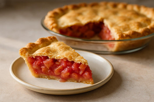 Slice of rhubarb pie