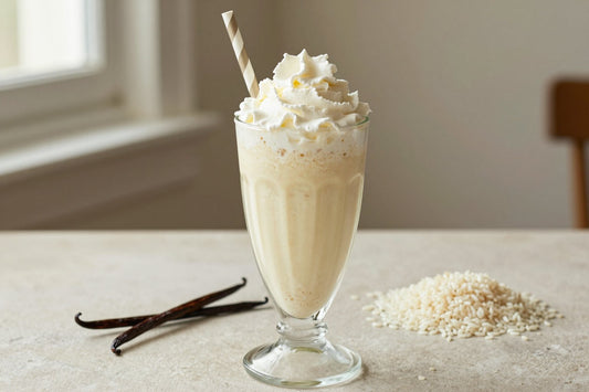 Rice Pudding Milkshake in a glass