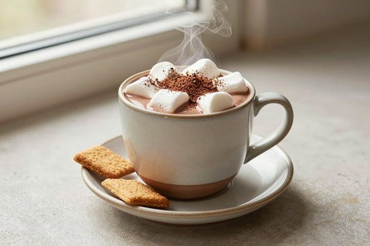 S'mores Hot Chocolate in a ceramic mug