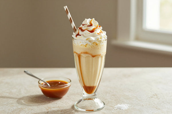 Salted Butterscotch Milkshake in a glass