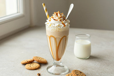 Salted Caramel Cookie Milkshake in a glass