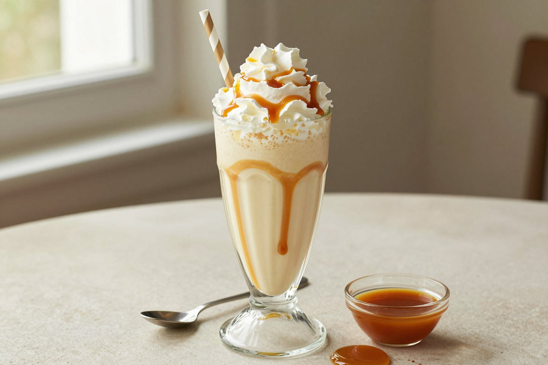 Salted Caramel Milkshake in a glass
