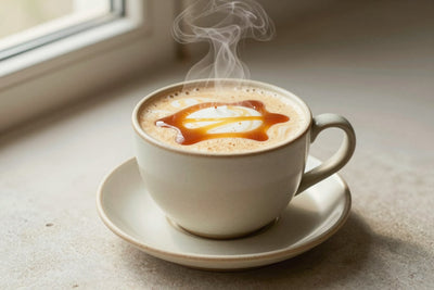 Salted Caramel Steamer in a ceramic mug