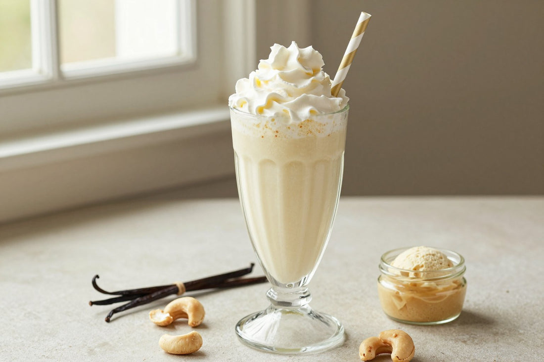 Salted Cashew Milkshake in a glass