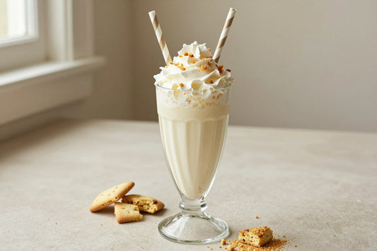 Salted Cookie Dough Milkshake in a glass