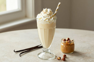 Salted Hazelnut Milkshake in a glass