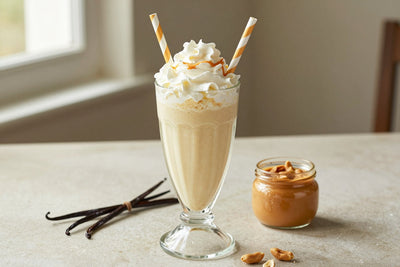 Salted Peanut Butter Milkshake in a glass