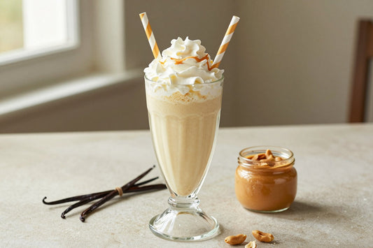 Salted Peanut Butter Milkshake in a glass