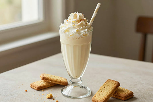 Shortbread Milkshake in a glass