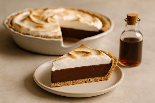 Slice of s'mores chocolate pie