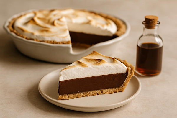Slice of s'mores chocolate pie