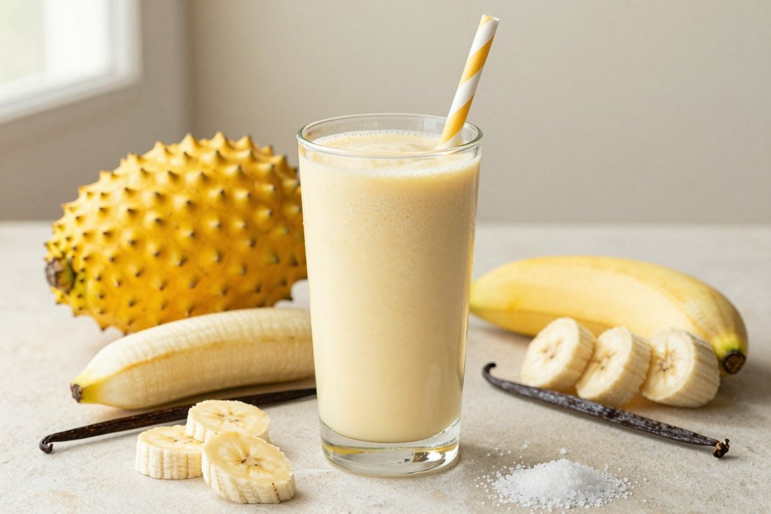 Soursop Vanilla Smoothie in a glass
