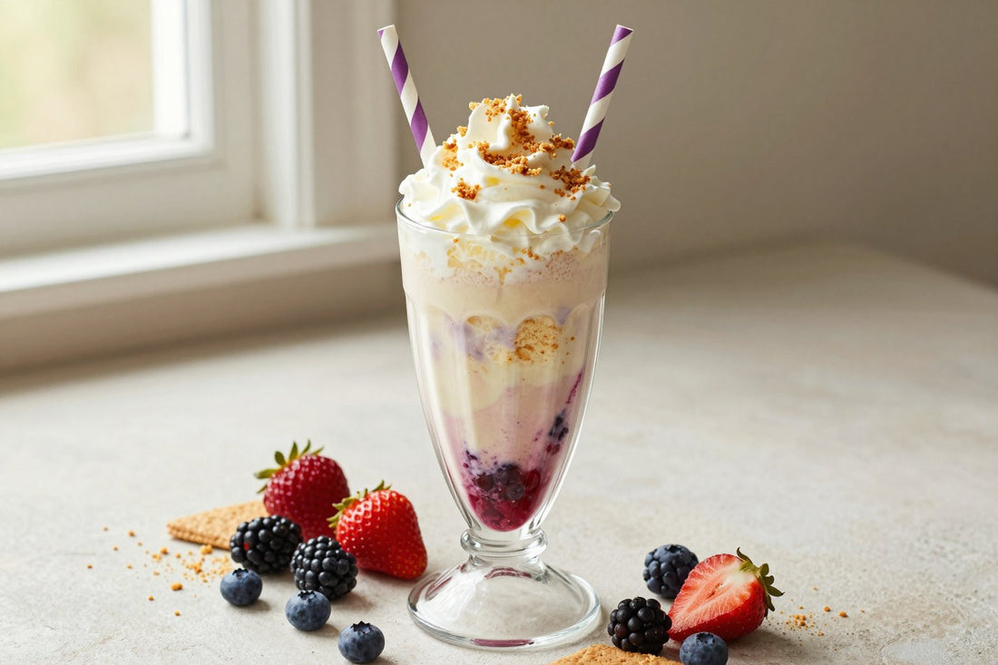 Southern Berry Cobbler Milkshake in a glass