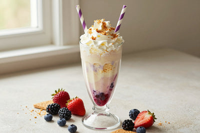 Southern Berry Cobbler Milkshake in a glass