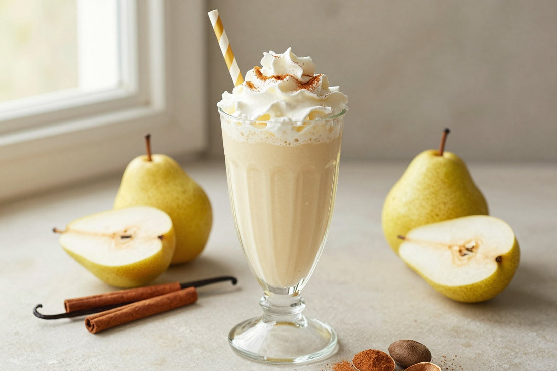 Spiced Pear Milkshake in a glass
