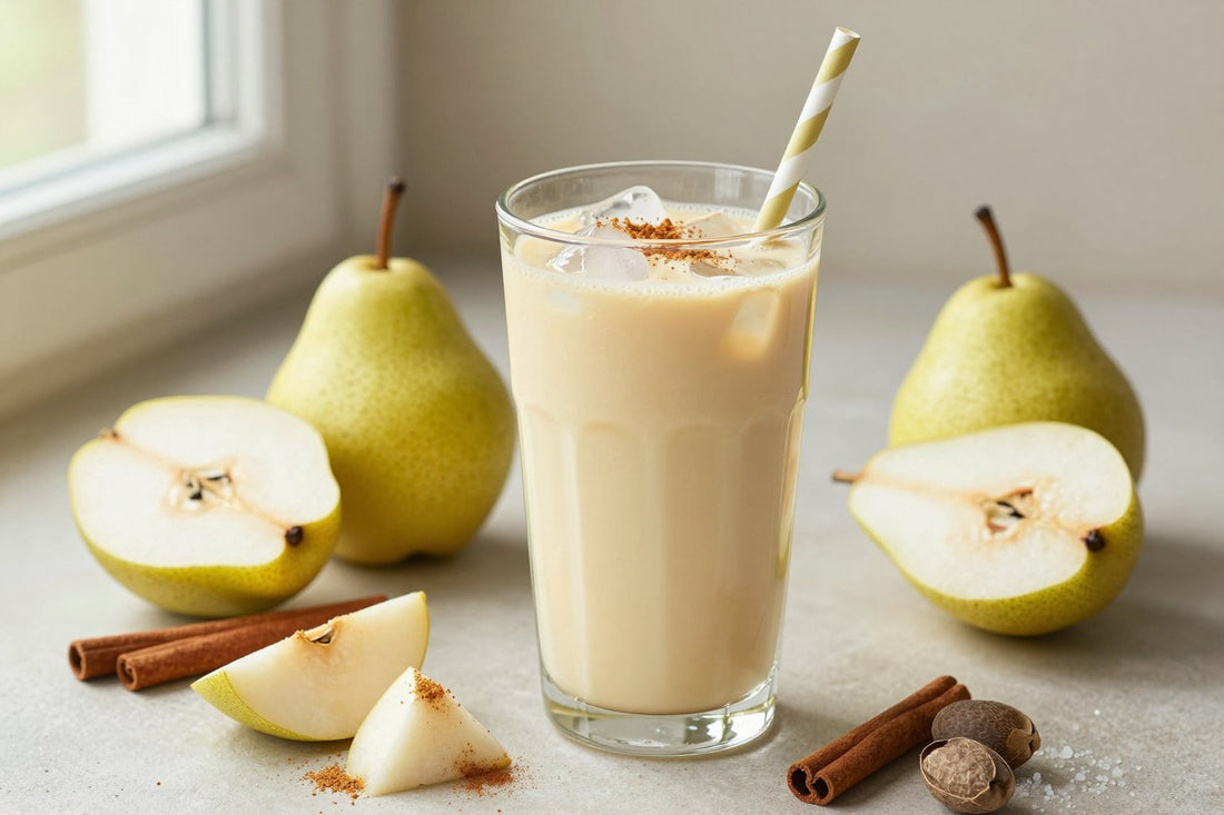 Spiced Pear Winter Smoothie in a glass
