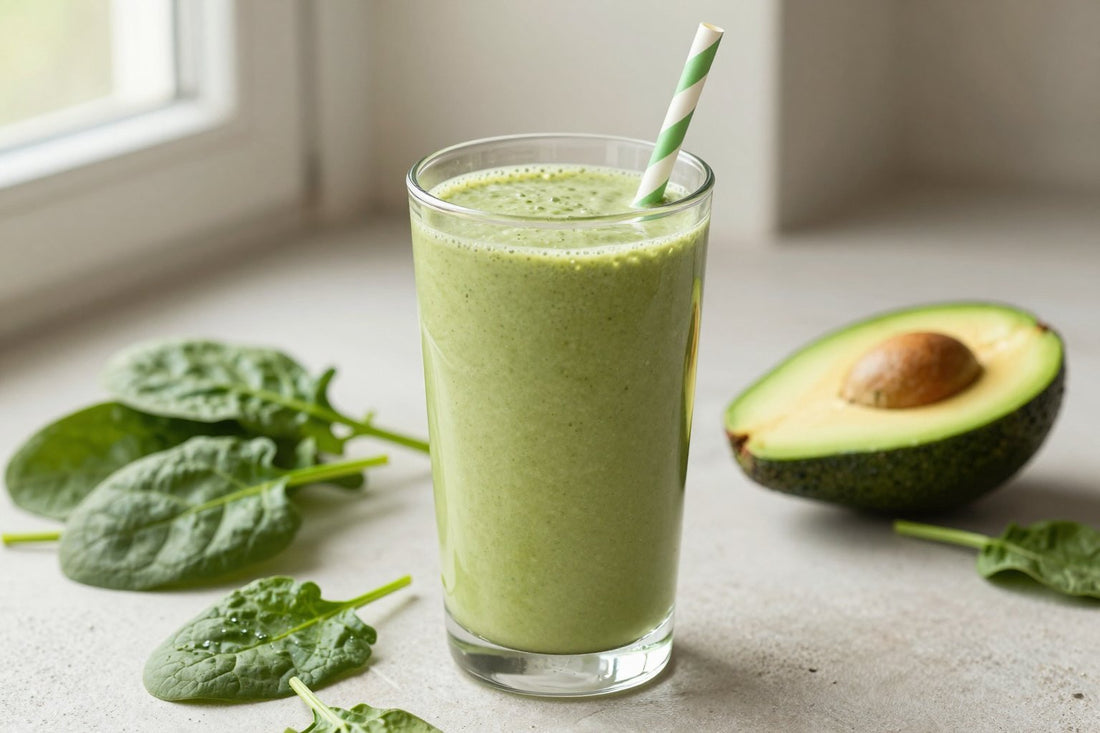 Spinach Avocado Smoothie in a glass
