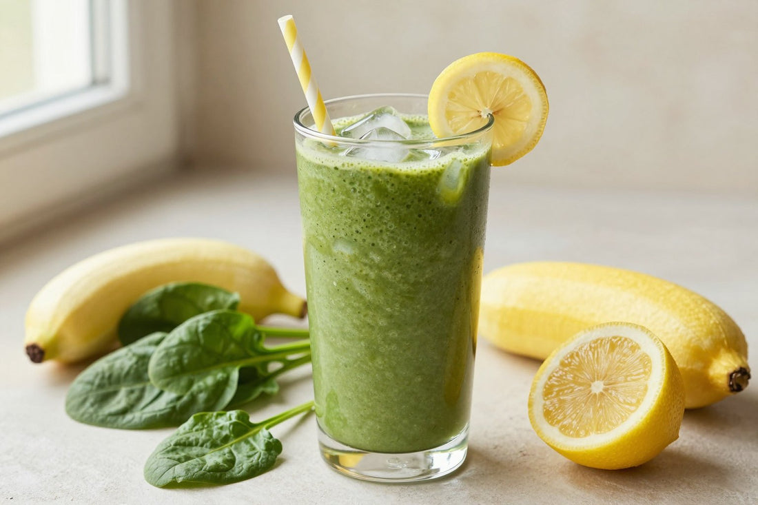 Spinach Lemon Smoothie in a glass