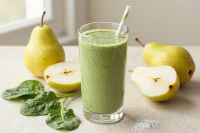 Spinach Pear Smoothie in a glass