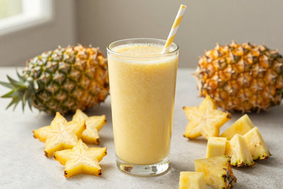 Star Fruit Pineapple Smoothie in a glass