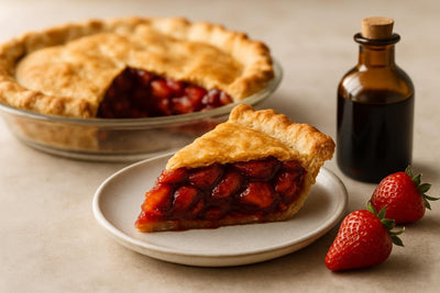 Slice of strawberry balsamic pie
