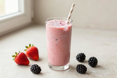 Strawberry Blackberry Smoothie in a glass