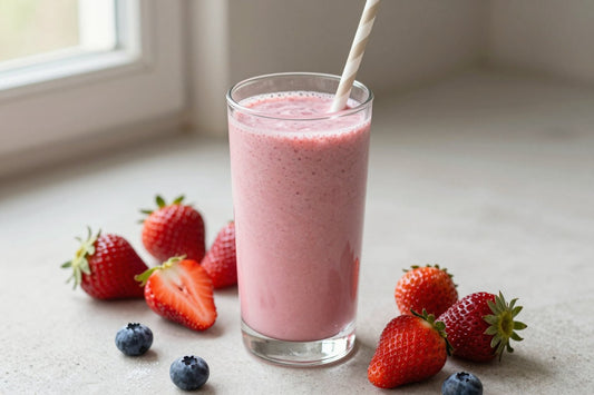 Strawberry Blueberry Smoothie in a glass