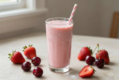 Strawberry Cherry Smoothie in a glass