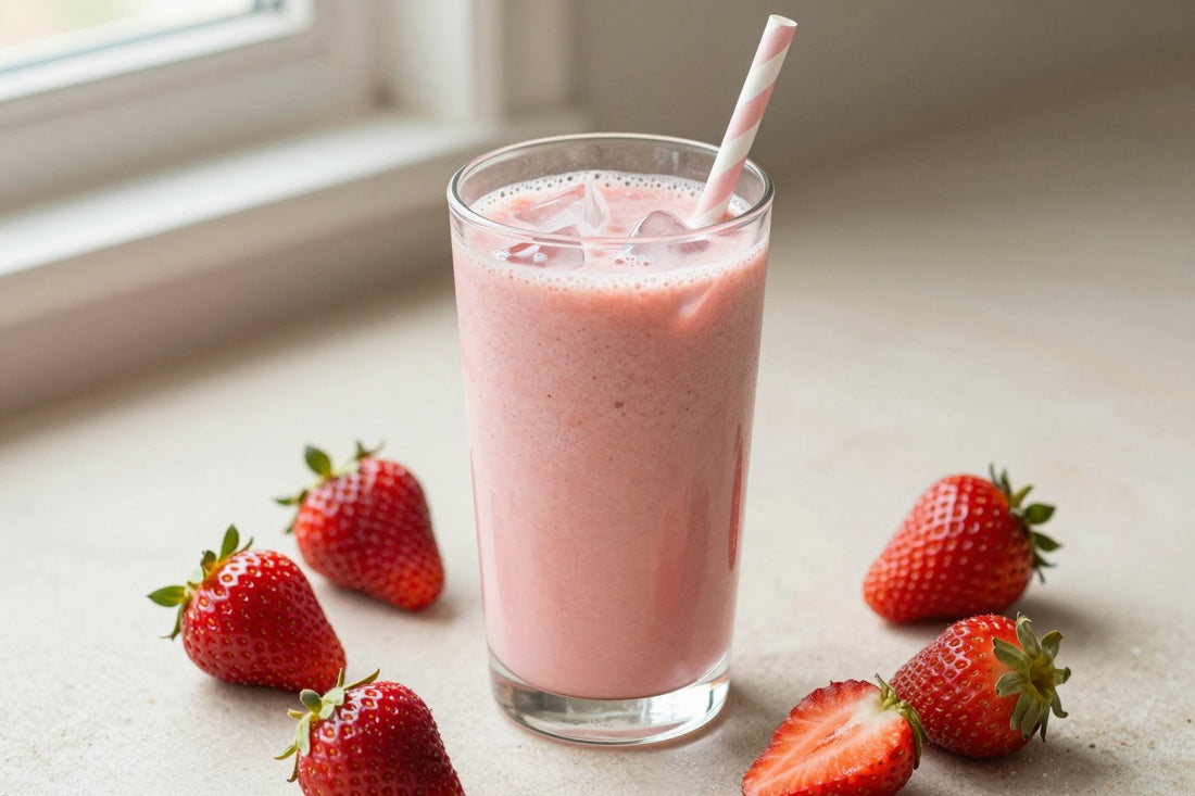 Strawberry Honey Smoothie in a glass