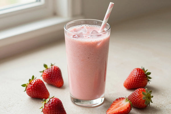Strawberry Honey Smoothie in a glass