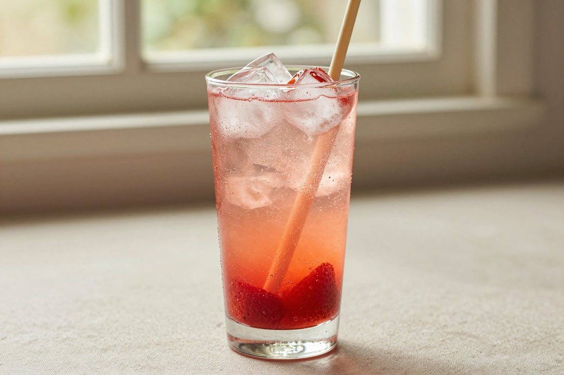 Strawberry Italian Soda in a glass