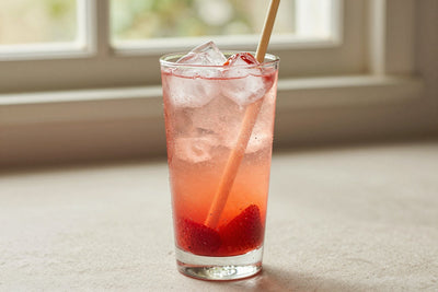 Strawberry Italian Soda in a glass