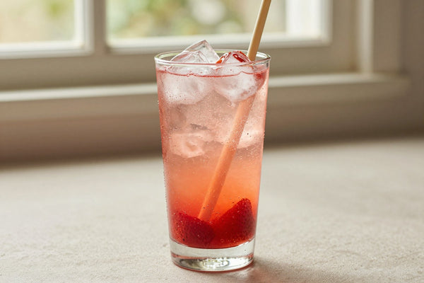 Strawberry Italian Soda in a glass