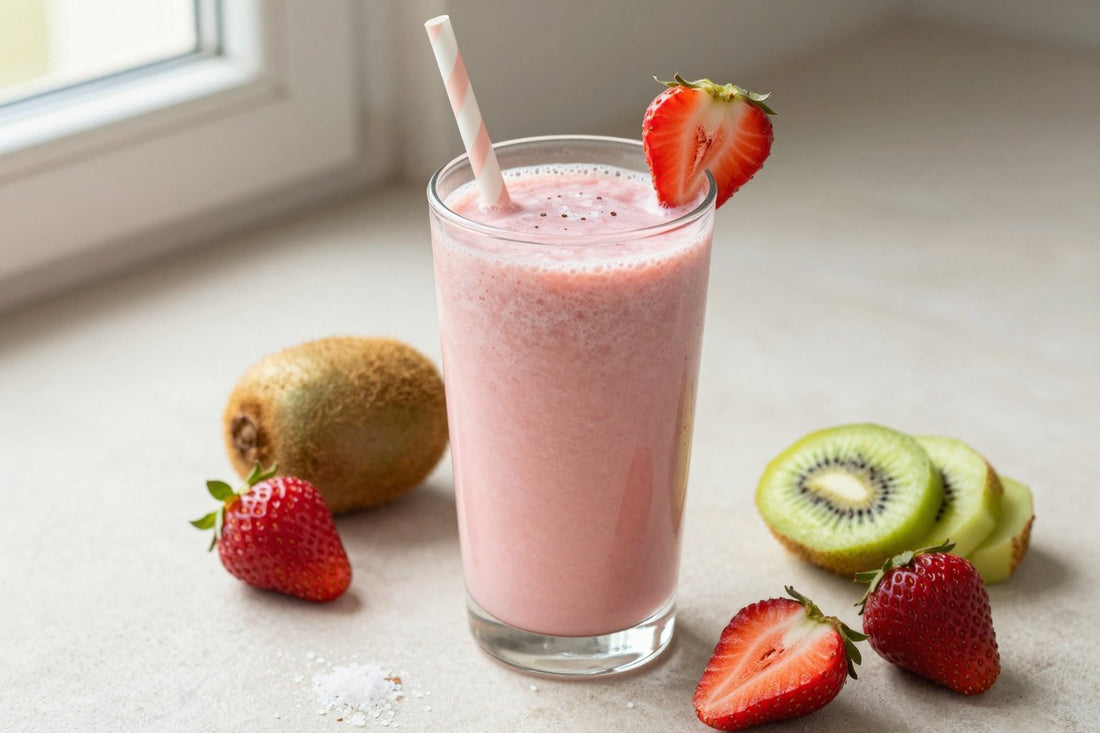Strawberry Kiwi Smoothie in a glass