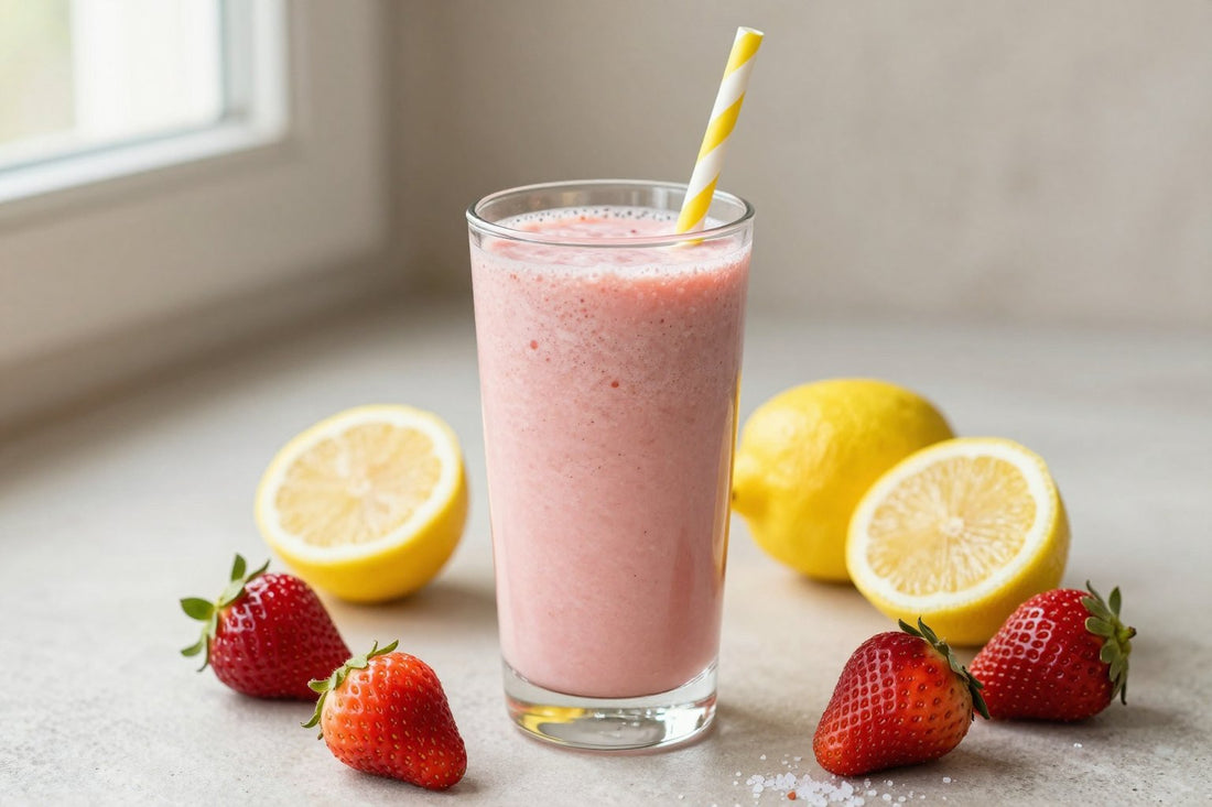 Strawberry Lemon Smoothie in a glass