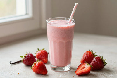 Strawberry Shortcake Smoothie in a glass