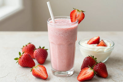 Strawberry Shortcake Summer Smoothie in a glass