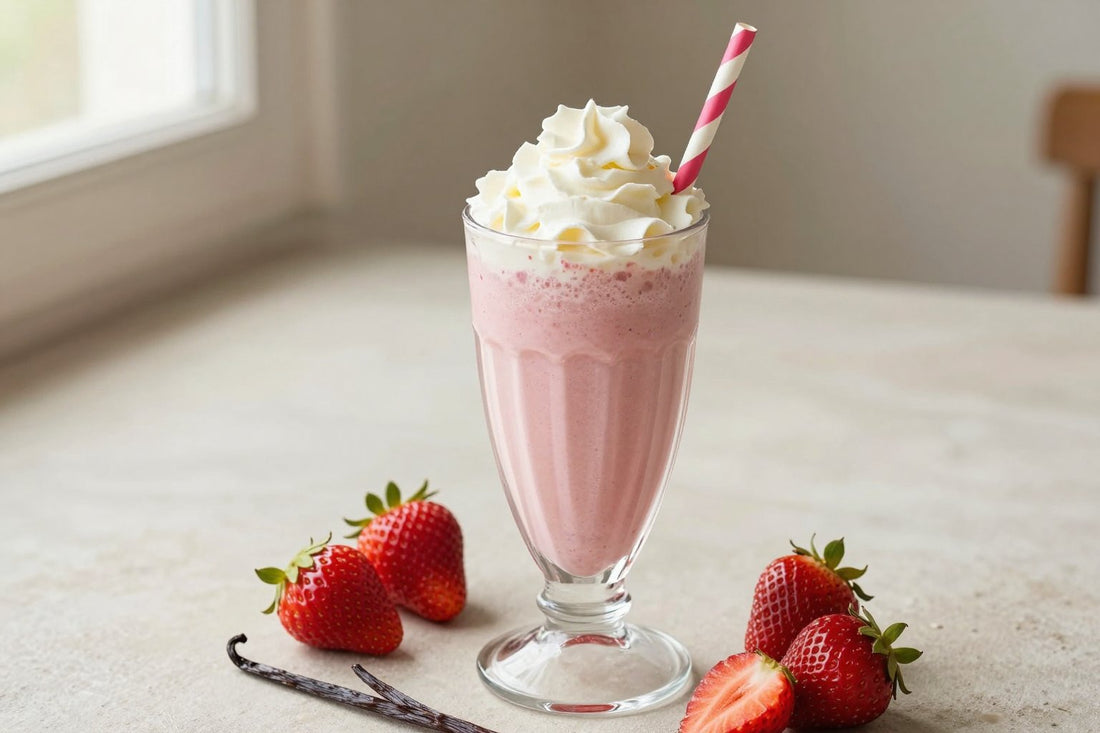 Strawberry Vanilla Milkshake in a glass