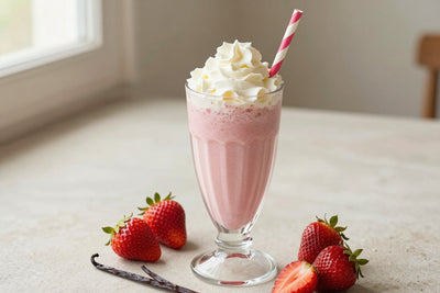 Strawberry Vanilla Milkshake in a glass