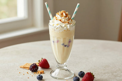 Summer Fruit Pie Milkshake in a glass