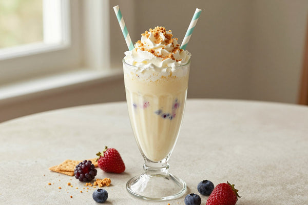 Summer Fruit Pie Milkshake in a glass