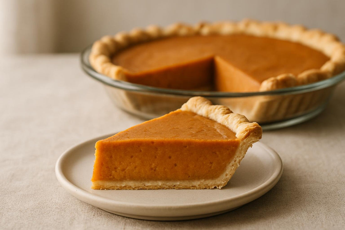 Slice of sweet potato custard pie