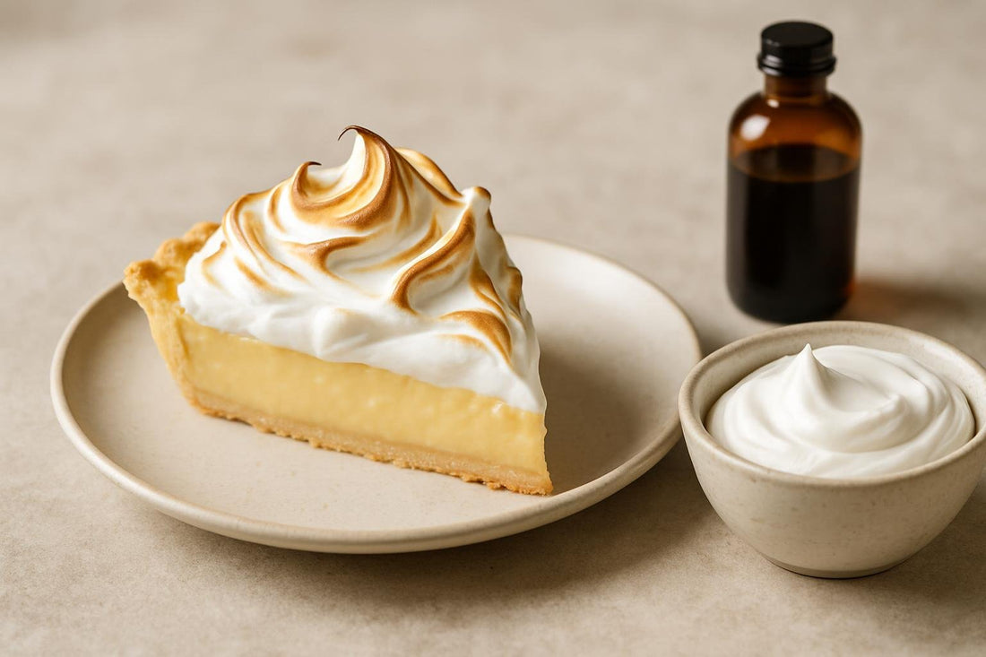 Slice of pie with Swiss meringue