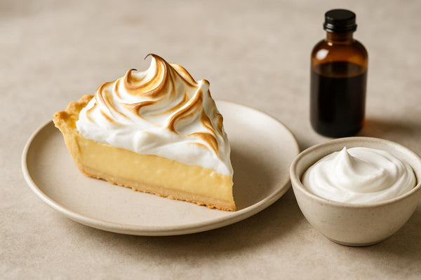 Slice of pie with Swiss meringue