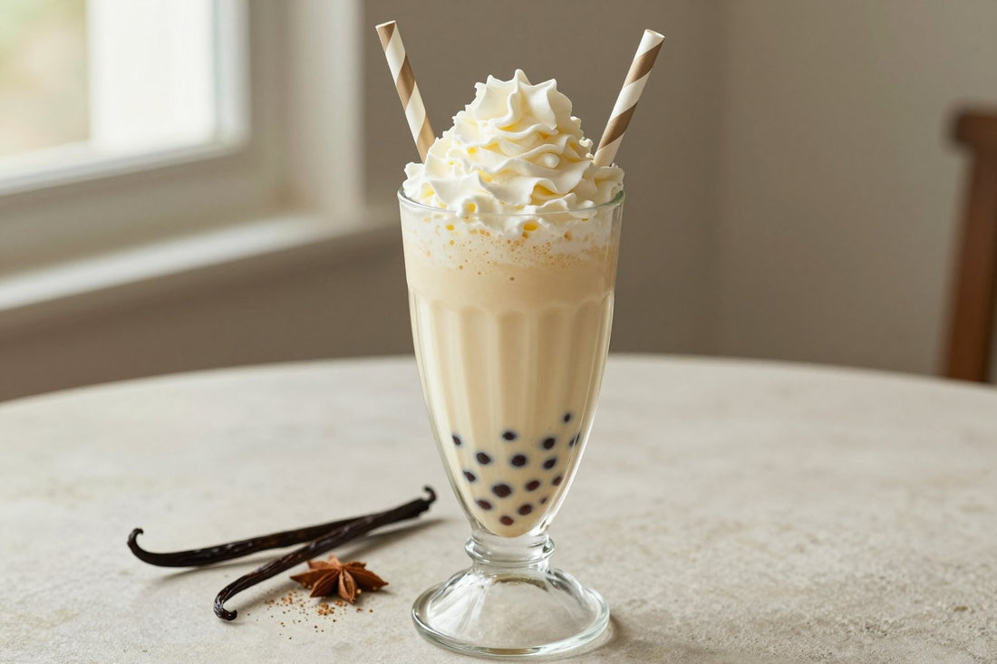 Tapioca Vanilla Milkshake in a glass